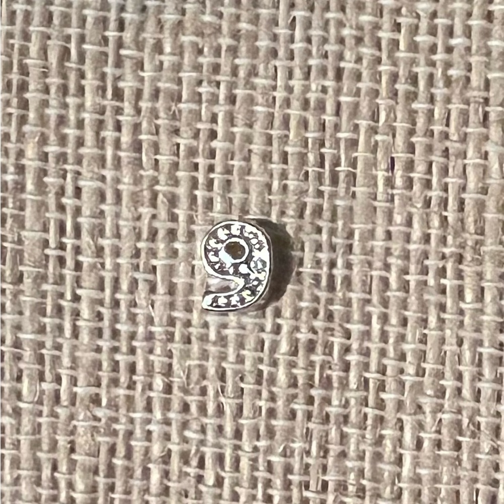 Silver 9 charm